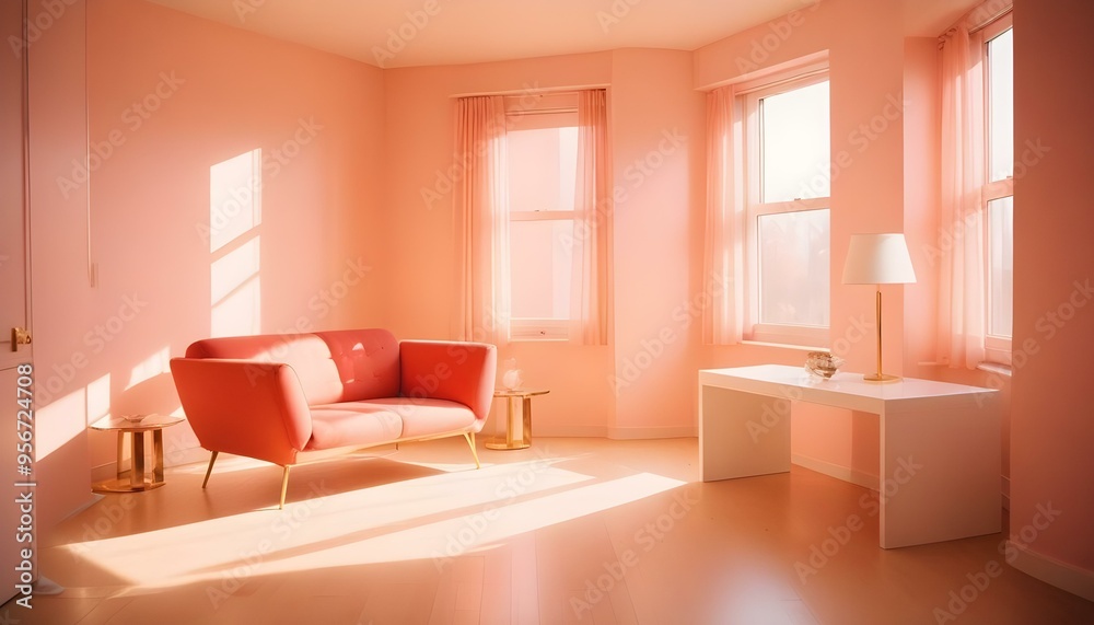 Fototapeta premium Photo interior modern design room 3d illustration