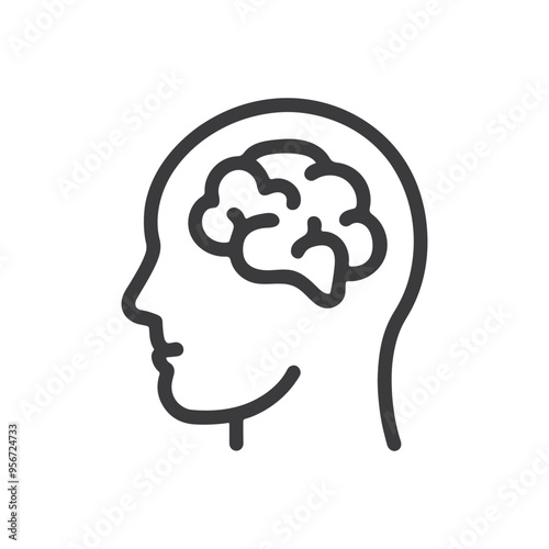 human brain line icon