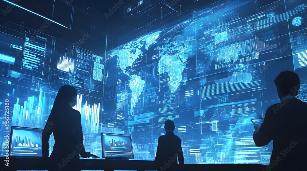 Global Data Visualization and Analytics Dashboard with Futuristic Interface Global Data Visualization and Analytics Dashboard with Futuristic Interface