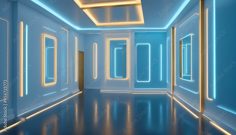 Fototapeta premium Photo interior modern design room 3d illustration