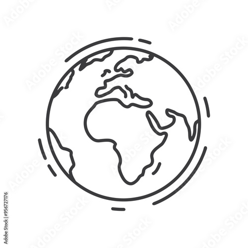 planet earth line icon