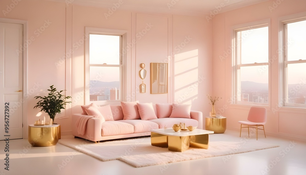 Photo interior modern design room 3d illustration Photo interior modern design room 3d illustration