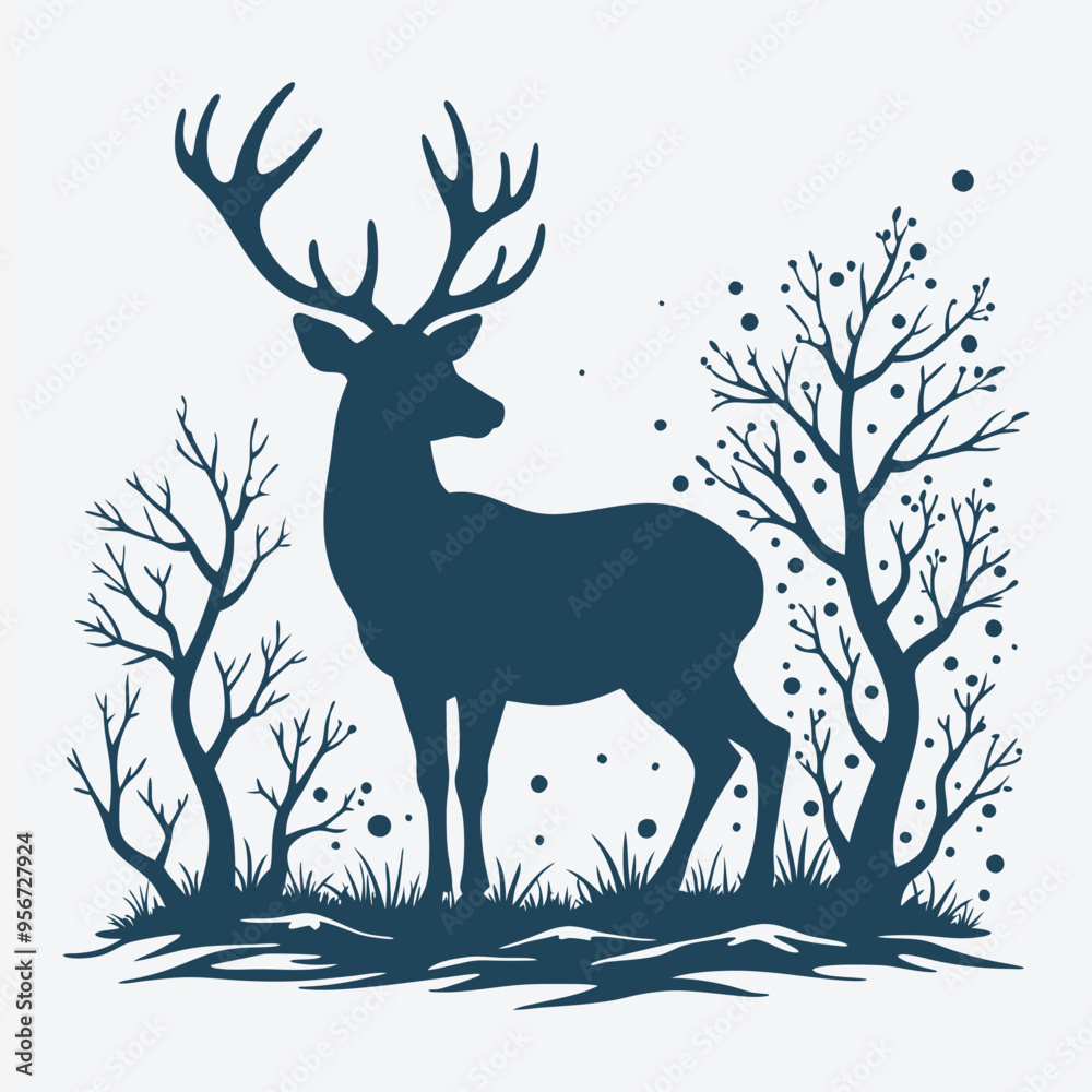 Obraz premium Winter Christmas Scene Vector Illustration