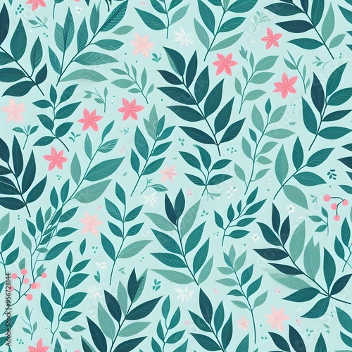Floral seamless pattern with flowers and leaves Decorative vector pattern abstract background