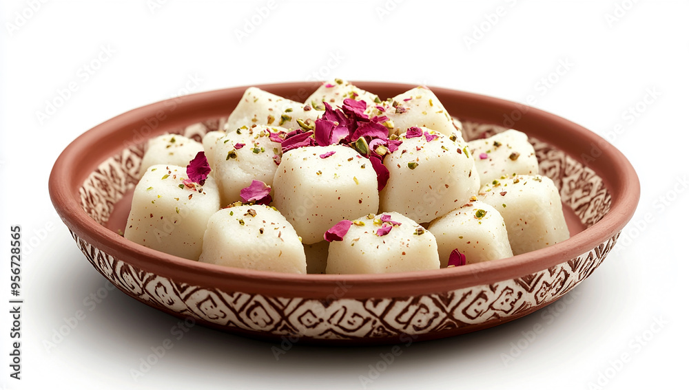 A plate of square-shaped gulab jamun, a fashionable Indian sweet A plate of square-shaped gulab jamun, a fashionable Indian sweet