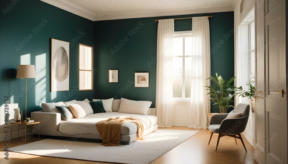Photo interior modern design room 3d illustration Photo interior modern design room 3d illustration