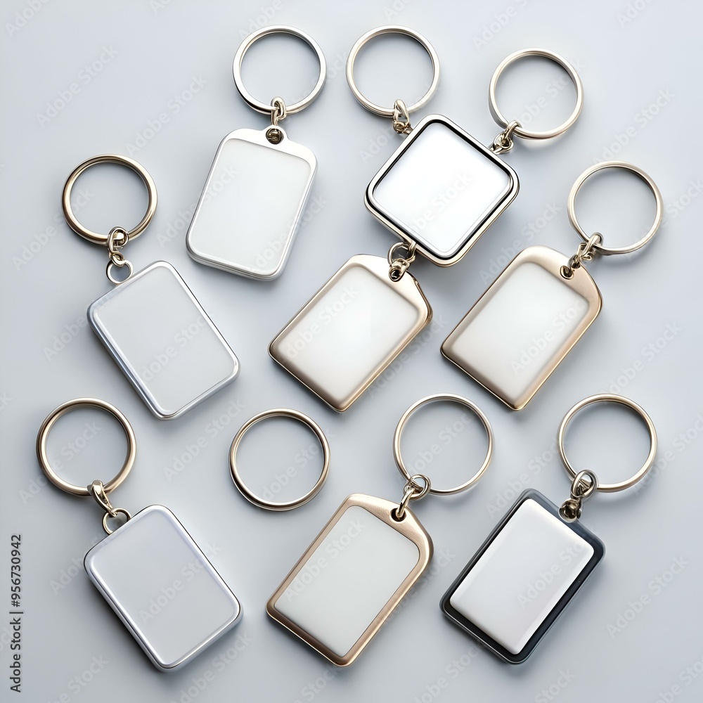 A collection of blank keychains perfect for showcasing your brand or message. A collection of blank keychains perfect for showcasing your brand or message.
