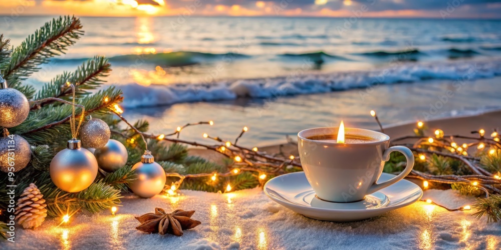 Fototapeta premium christmas still life with candles