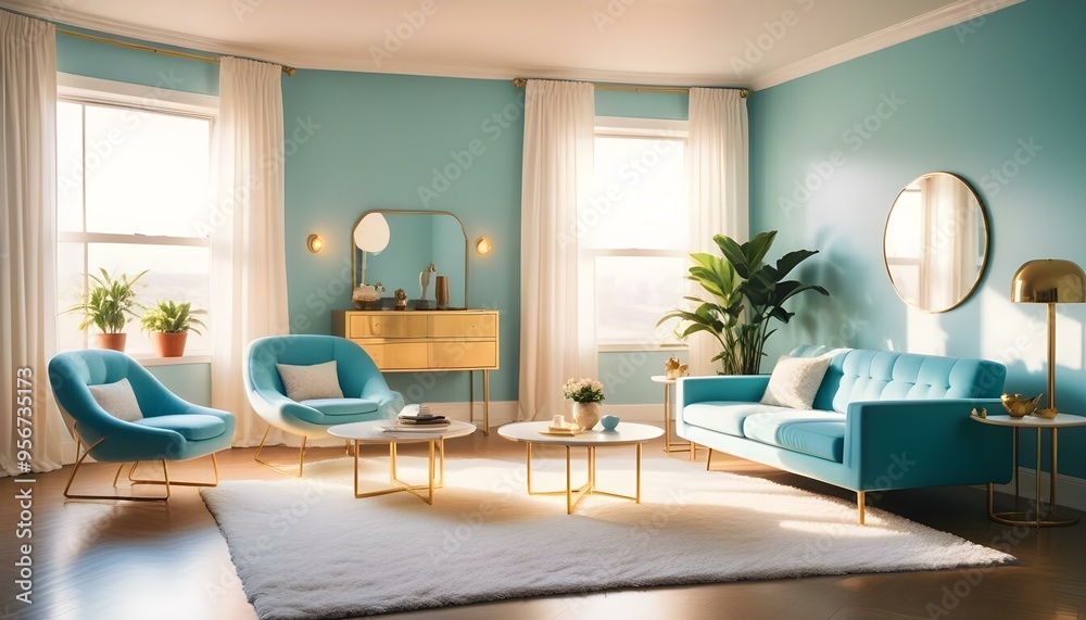 Fototapeta premium Photo interior modern design room 3d illustration