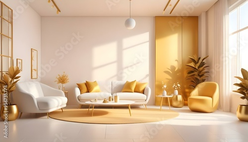 Photo interior modern design room 3d illustration