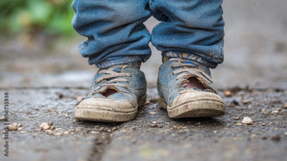 Worn-Out Shoes of a Child
