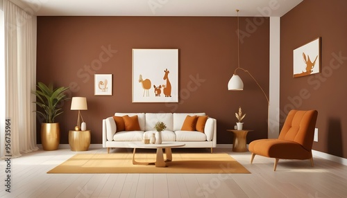 Photo interior modern design room 3d illustration