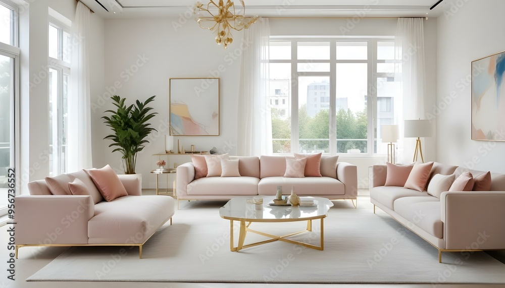 Fototapeta premium Photo interior modern design room 3d illustration