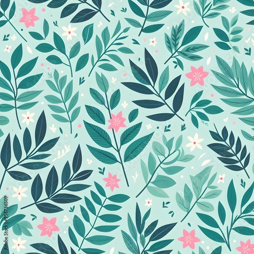 Floral seamless pattern with flowers and leaves Decorative vector pattern abstract background