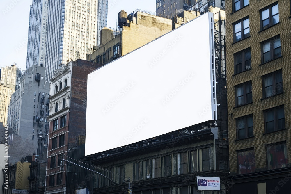 Blank Billboard in a City Setting Blank Billboard in a City Setting