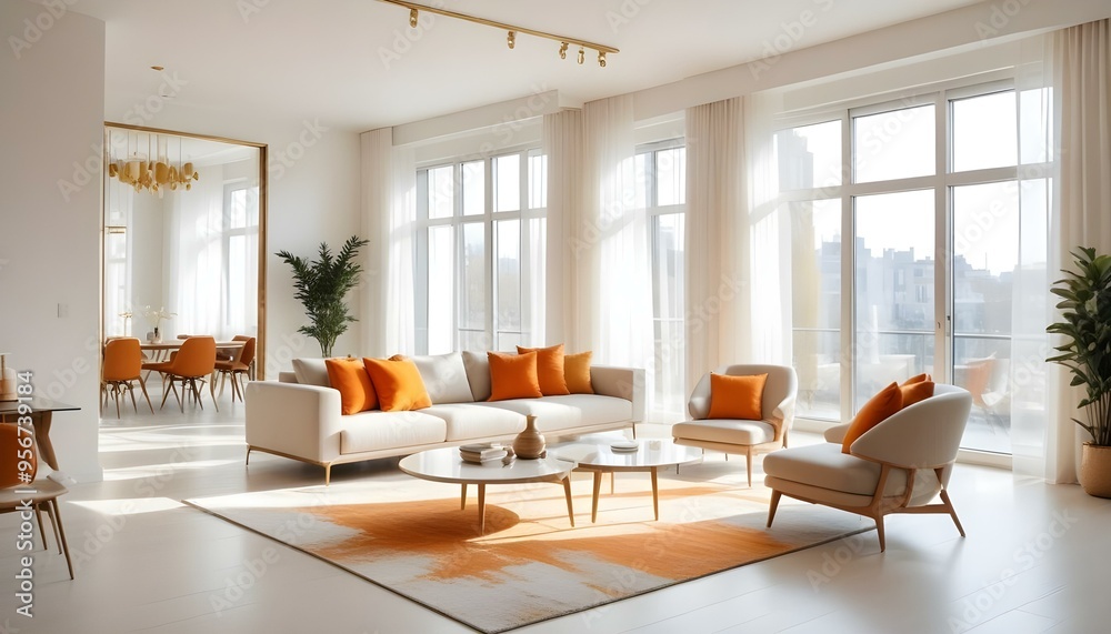 Fototapeta premium Photo interior modern design room 3d illustration