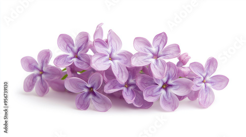  A Close-up of Lilac flowers Isolated on white background.