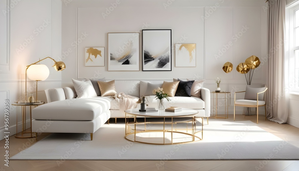 Fototapeta premium Photo interior modern design room 3d illustration