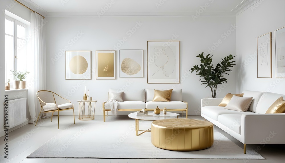 Fototapeta premium Photo interior modern design room 3d illustration