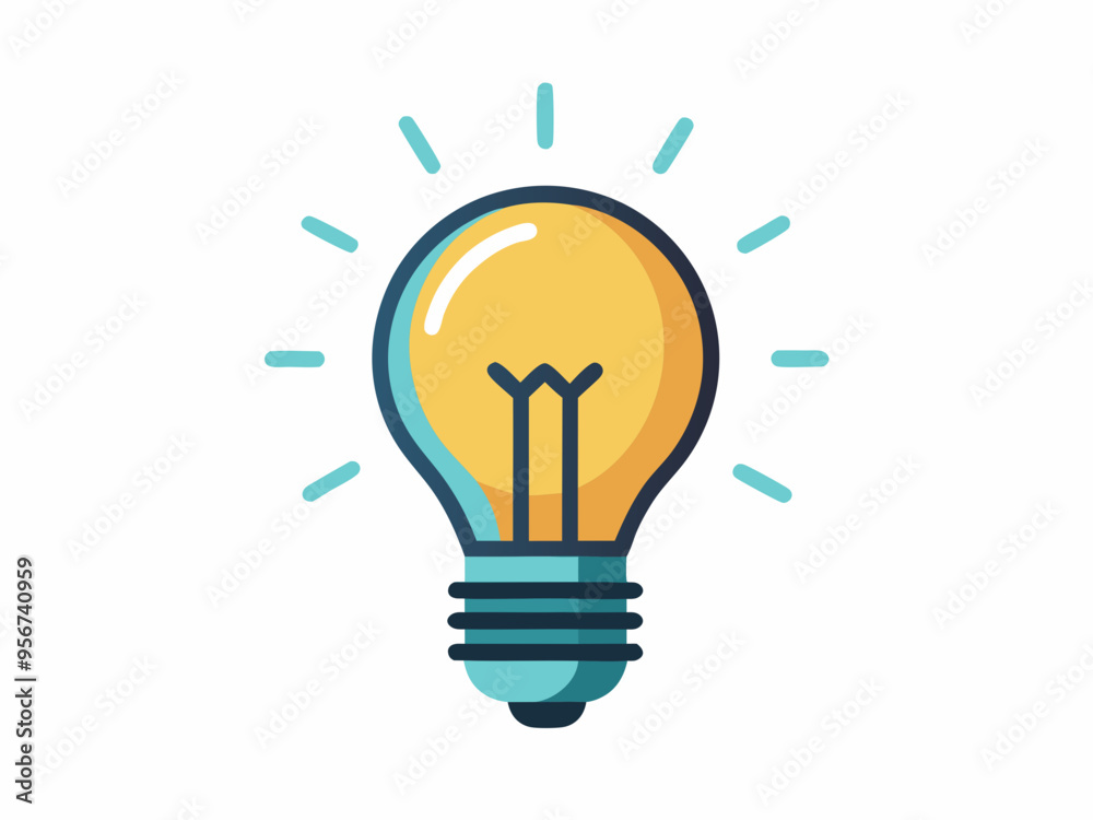 Bright idea icon : Illustration of a glowing yellow light bulb Symbol of creativity, inspiration. For use in presenting marketing materials to present creative ideas and new ideas. Bright idea icon : Illustration of a glowing yellow light bulb Symbol of creativity, inspiration. For use in presenting marketing materials to present creative ideas and new ideas.