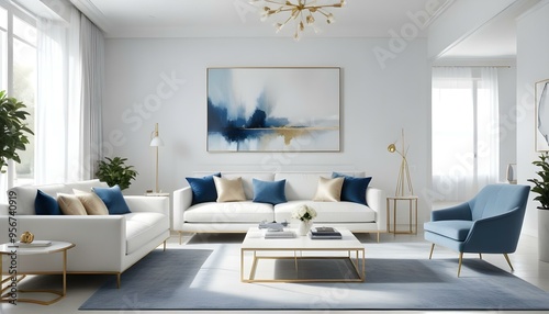 Photo interior modern design room 3d illustration