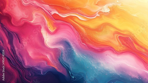 Abstract Swirling Colors in Liquid Form