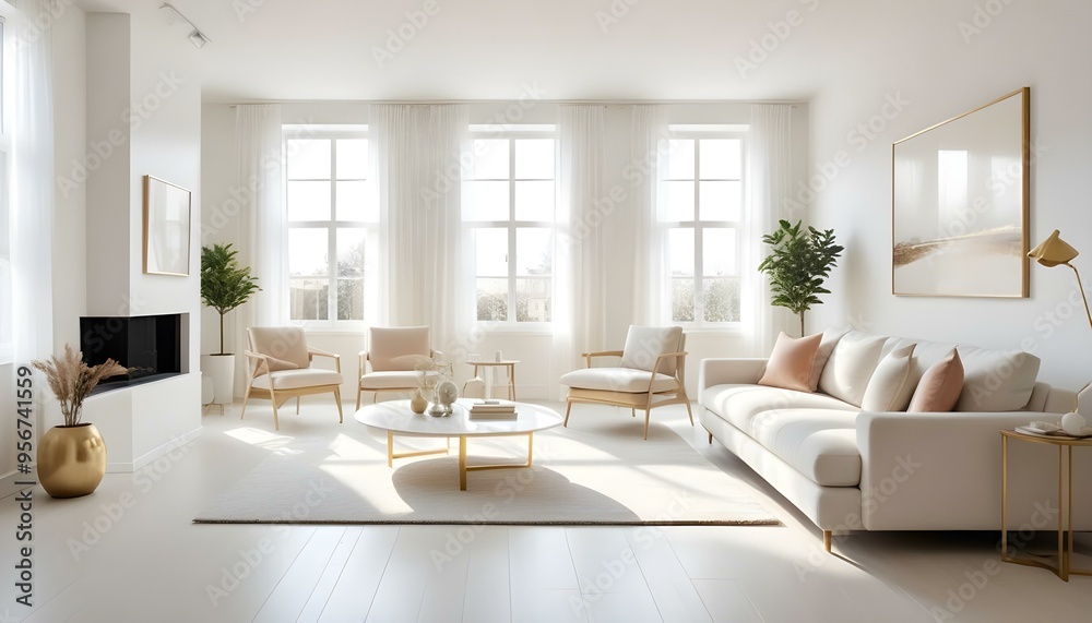 Fototapeta premium Photo interior modern design room 3d illustration