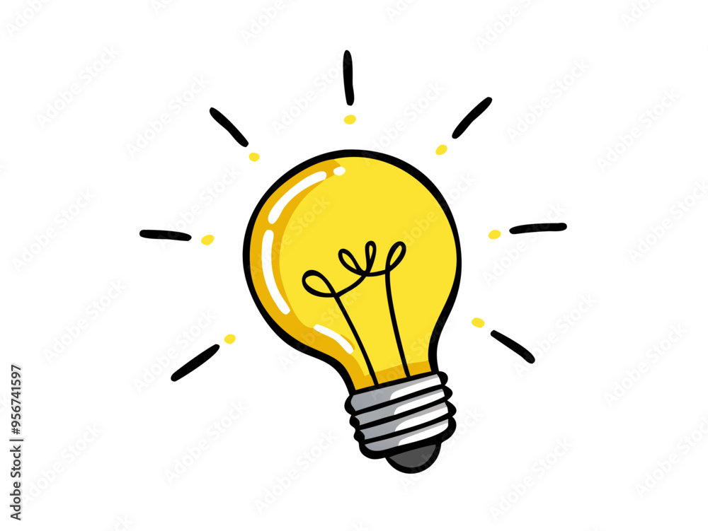 custom made wallpaper toronto digitalBright idea icon : Illustration of a glowing yellow light bulb Symbol of creativity, inspiration. For use in presenting marketing materials to present creative ideas and new ideas.	