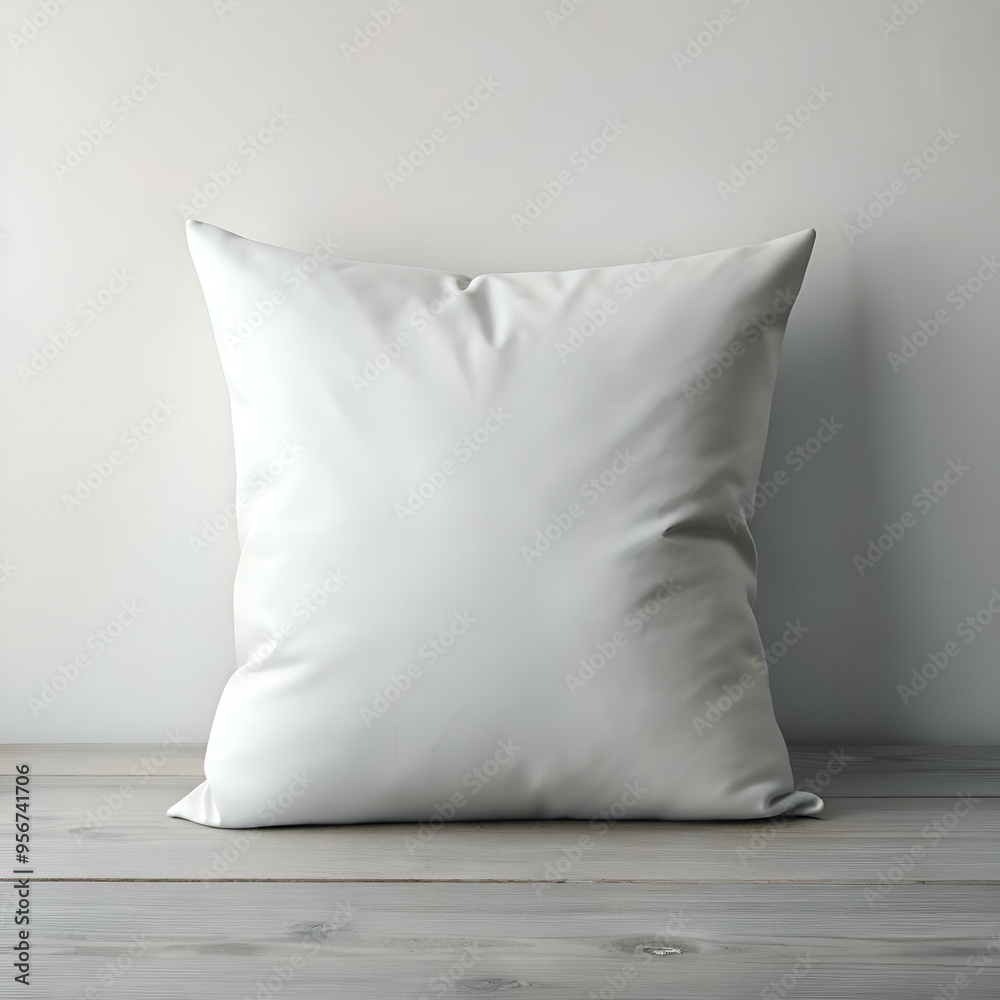 A clean. white pillow sits on a rustic wooden surface. providing a blank canvas for your design or text. A clean. white pillow sits on a rustic wooden surface. providing a blank canvas for your design or text.