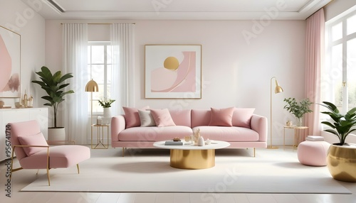 Photo interior modern design room 3d illustration