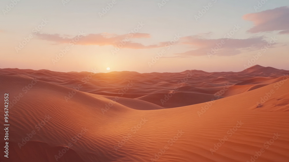 Rolling golden desert dunes under the warm light of the setting sun, showcasing the vastness and beauty of the desert landscape. Rolling golden desert dunes under the warm light of the setting sun, showcasing the vastness and beauty of the desert landscape.