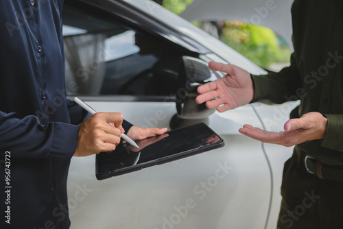 Car insurance protects against financial loss from accidents or theft. Car law governs vehicle operation and safety standards. Insurance claims involve seeking compensation for damages. photo