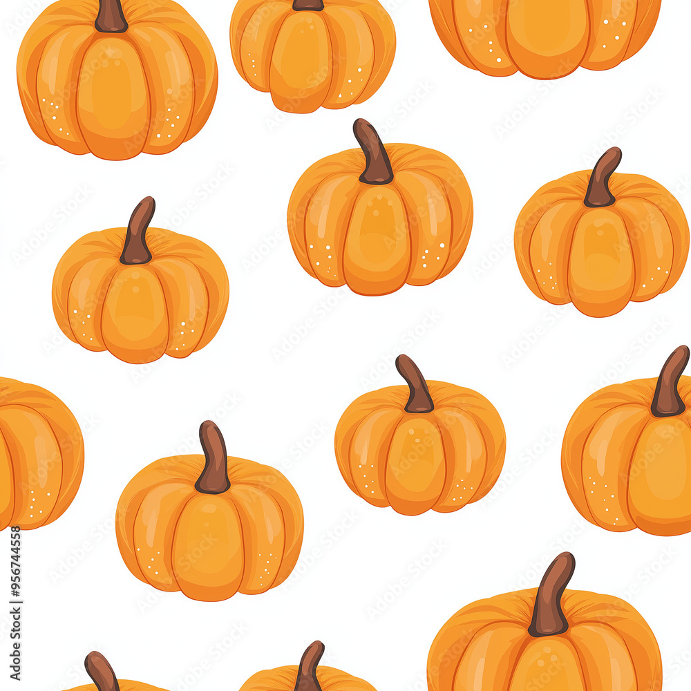 Orange halloween pumpkin seamless pattern Orange halloween pumpkin seamless pattern