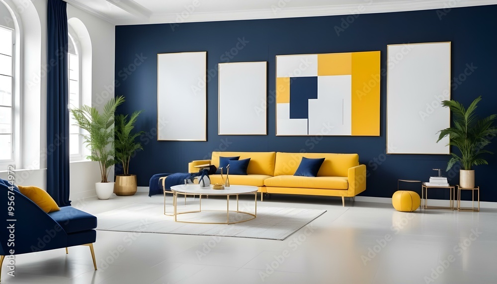 Photo interior modern design room 3d illustration