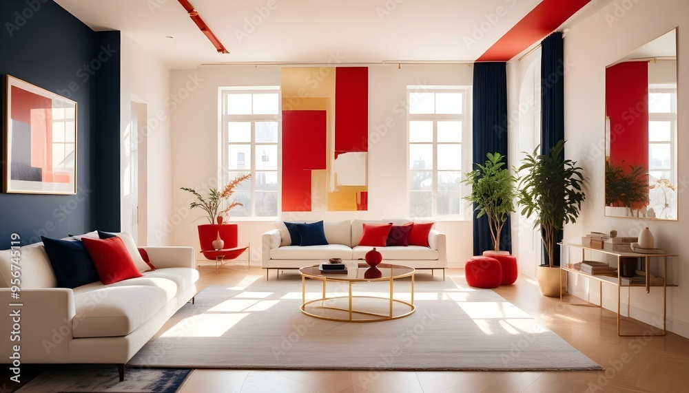 Fototapeta premium Photo interior modern design room 3d illustration