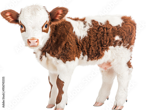 a brown and white calf photo