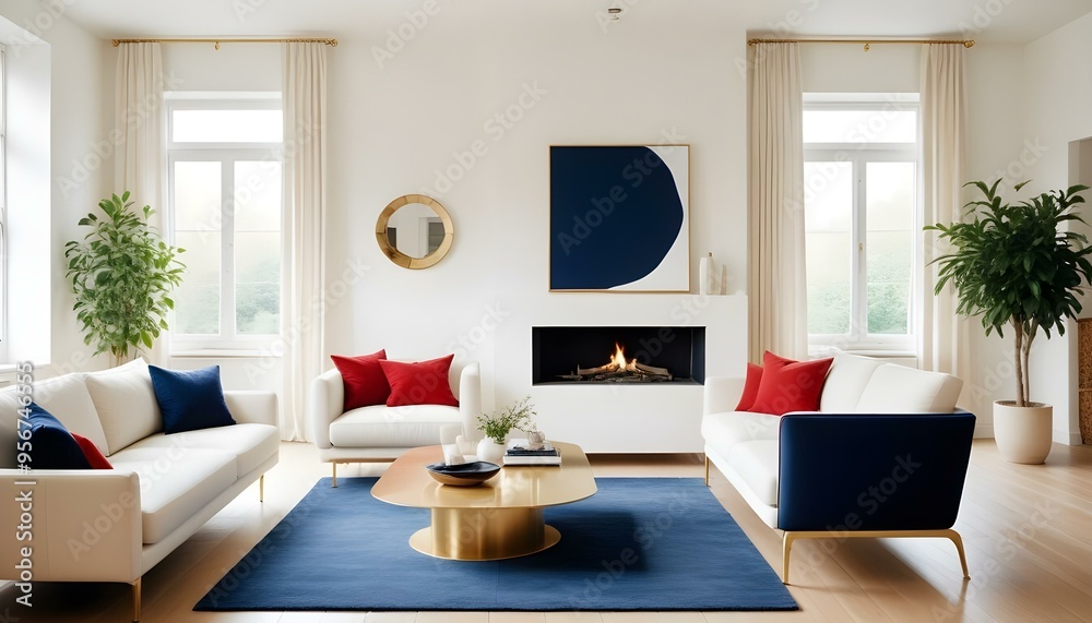 Fototapeta premium Photo interior modern design room 3d illustration