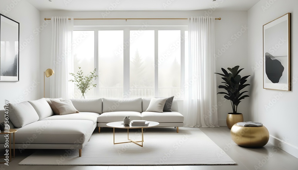 Fototapeta premium Photo interior modern design room 3d illustration