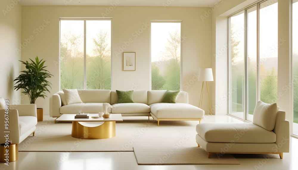 Fototapeta premium Photo interior modern design room 3d illustration