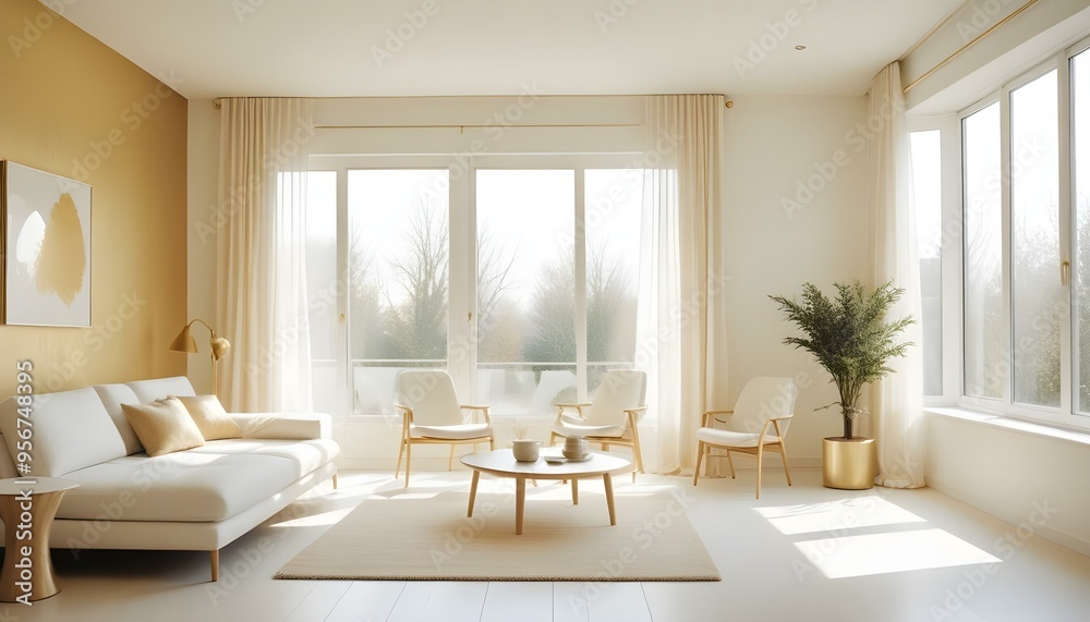 Fototapeta premium Photo interior modern design room 3d illustration