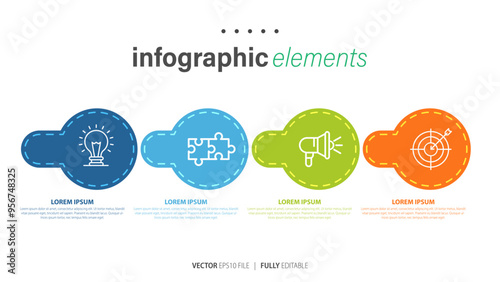 Colorful gradient infographic elements