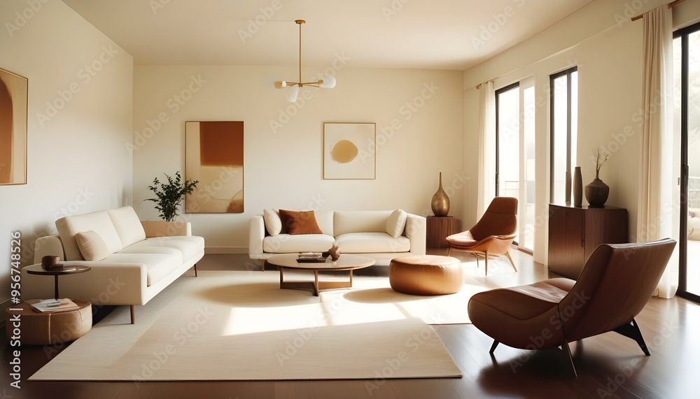 Fototapeta premium Photo interior modern design room 3d illustration