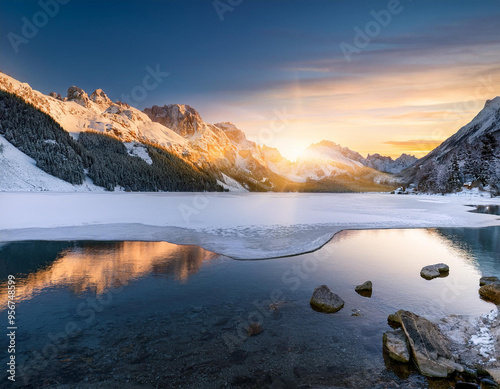 sunrise in the mountains photo