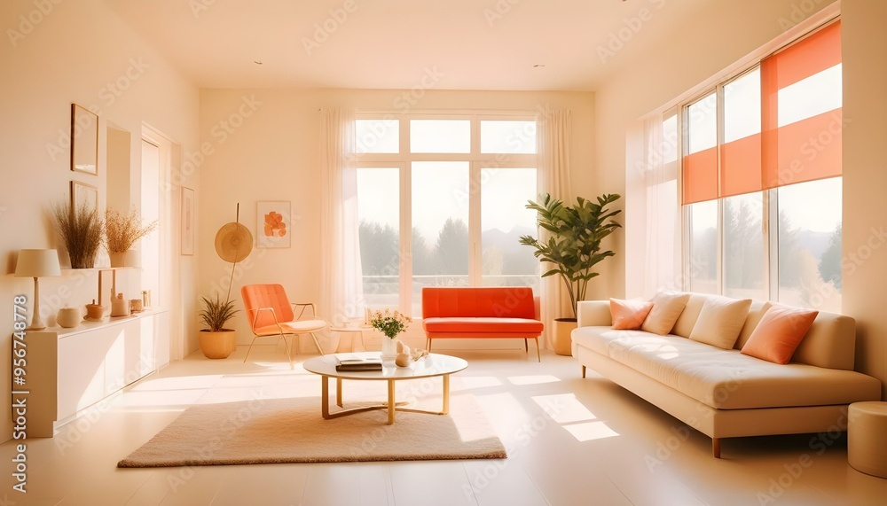 Fototapeta premium Photo interior modern design room 3d illustration