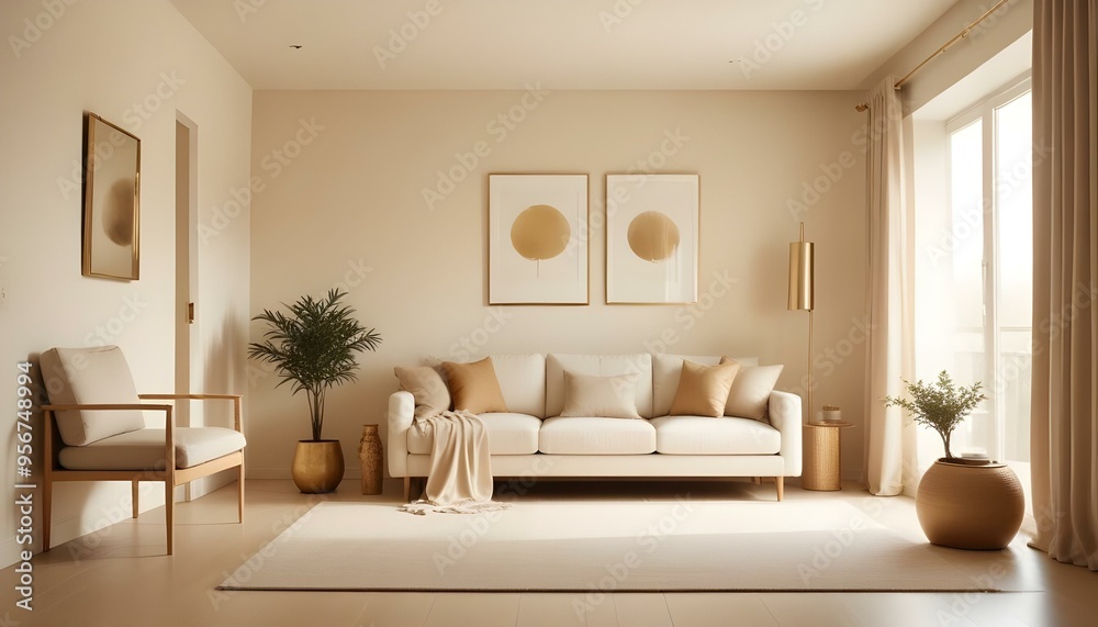 Fototapeta premium Photo interior modern design room 3d illustration