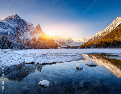 sunrise in the mountains photo