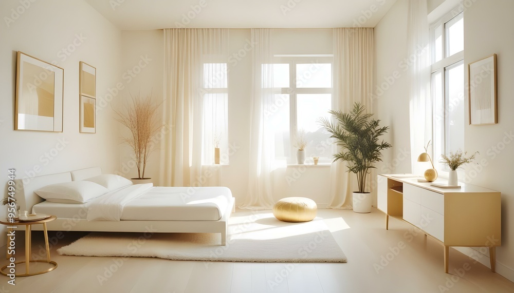 Fototapeta premium Photo interior modern design room 3d illustration