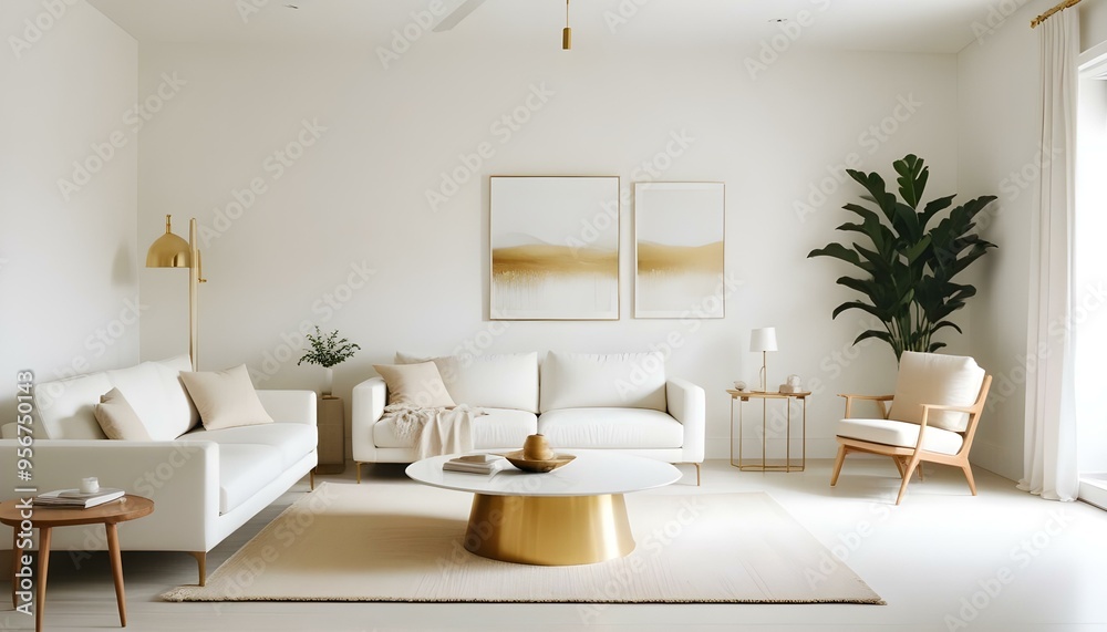 Fototapeta premium Photo interior modern design room 3d illustration