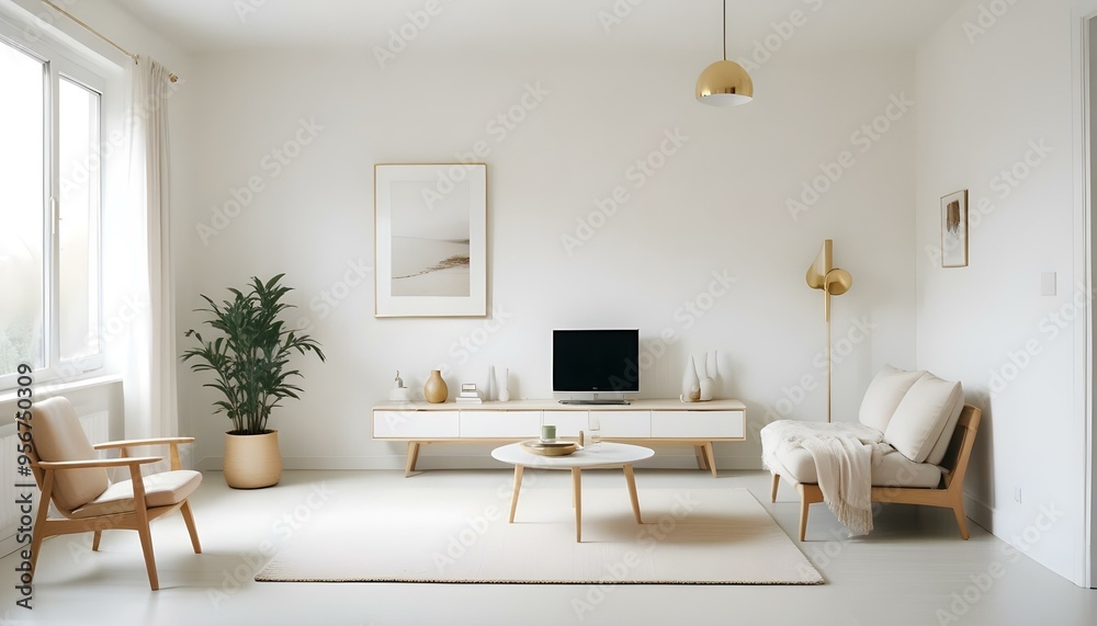 Fototapeta premium Photo interior modern design room 3d illustration