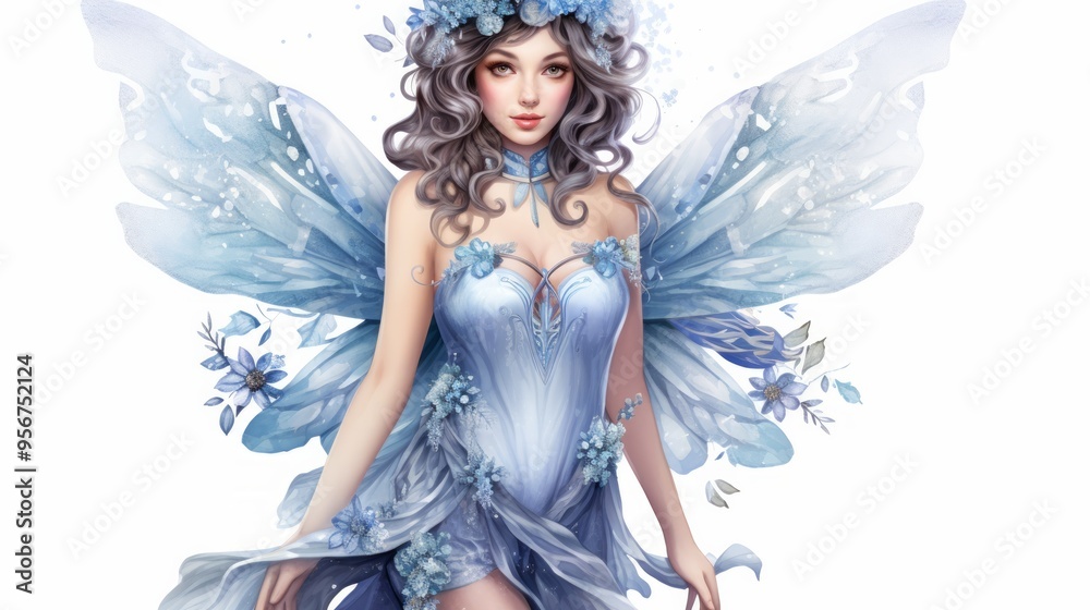 Cute little happy fairy princess girl in purple colors. Neural network ai generated art Cute little happy fairy princess girl in purple colors. Neural network ai generated art
